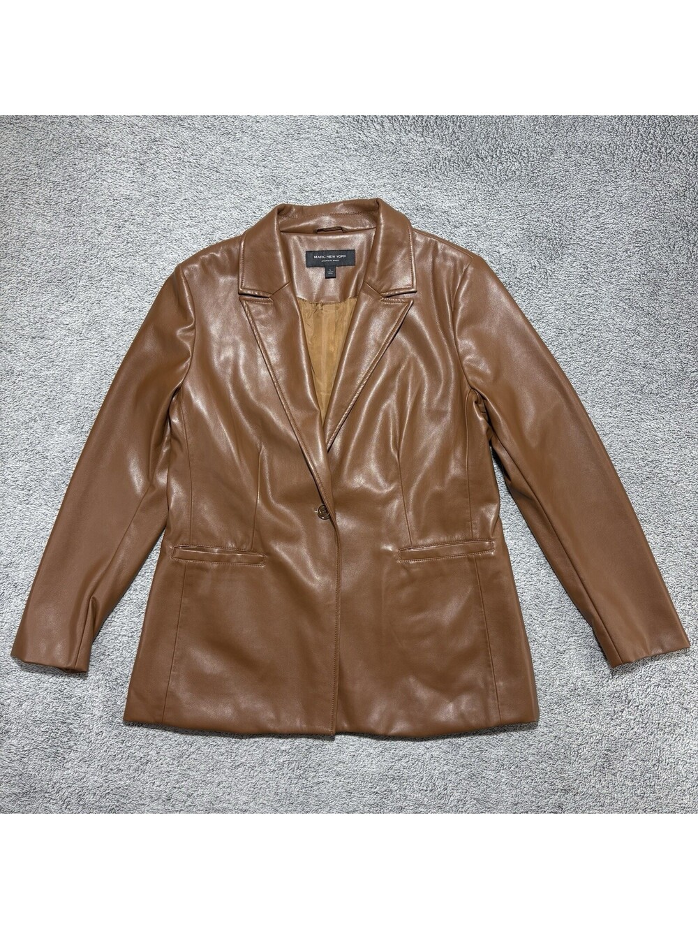 MARC NEW YORK ANDREW MARC Light Brown One Button Blazer Jacket Women’s Large